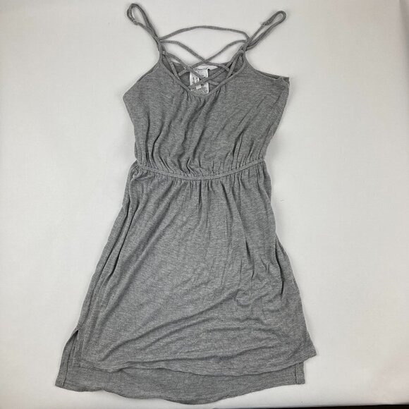 BCBGeneration Dress Womens XXS Gray Midi Criss Cross Straps Lightweight - Picture 1 of 9